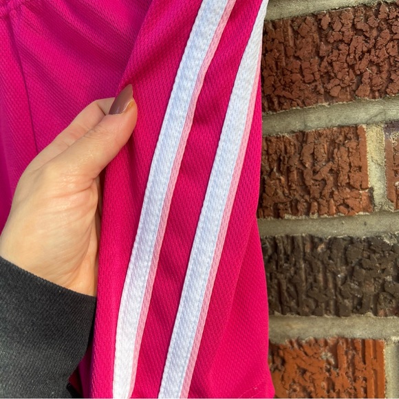 Pro Spirit Hot Pink and White Striped Athletic Shorts - Picture 2 of 3